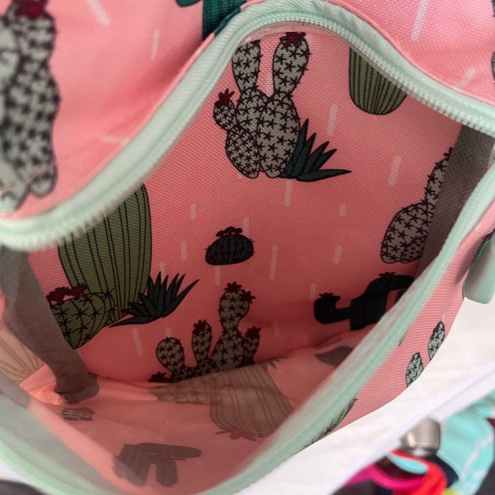 Cactus pink and blue book-bag - Picture 2 of 4